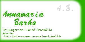 annamaria barho business card