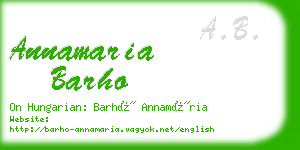 annamaria barho business card